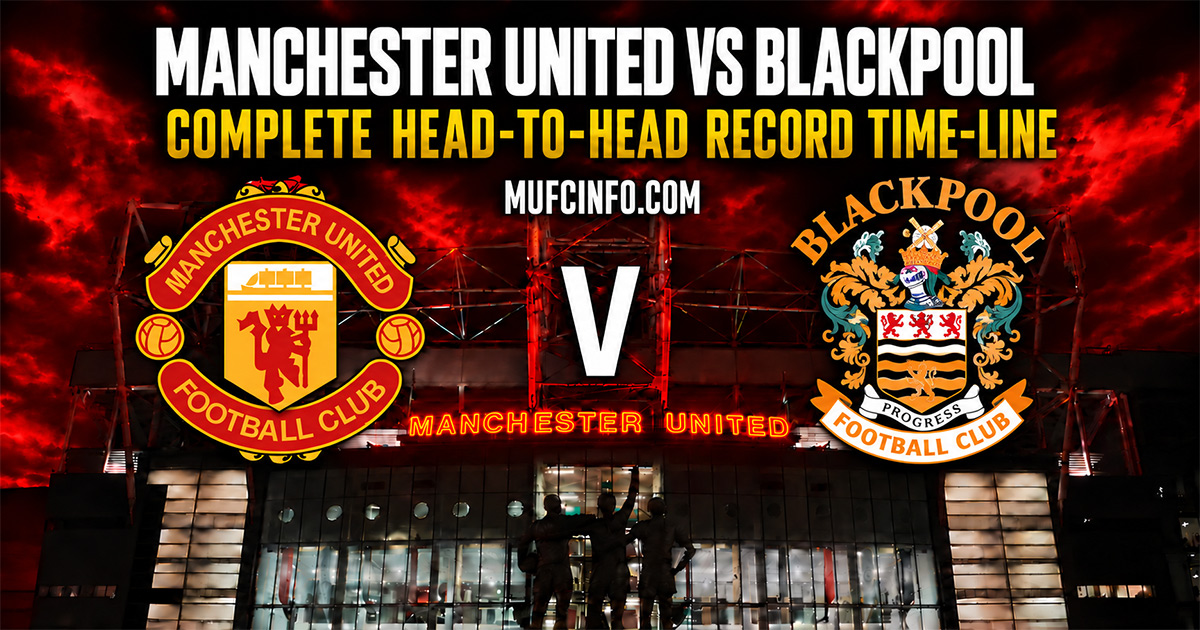 Manchester United versus Blackpool complete head-to-head record time-line