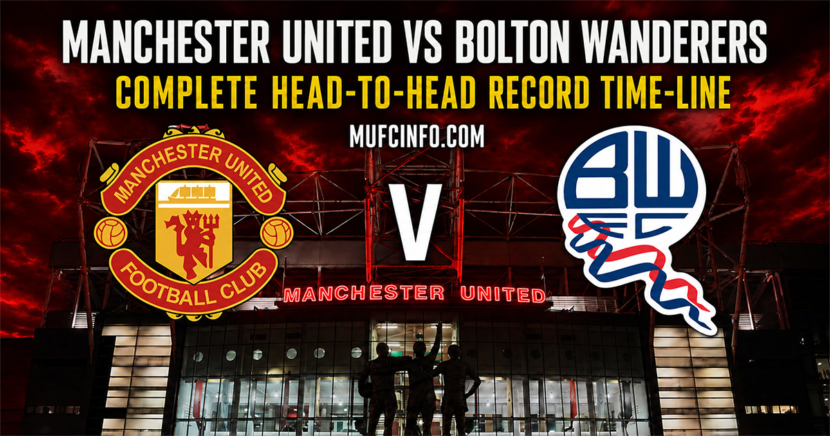 Manchester United versus Bolton Wanderers complete head-to-head record time-line