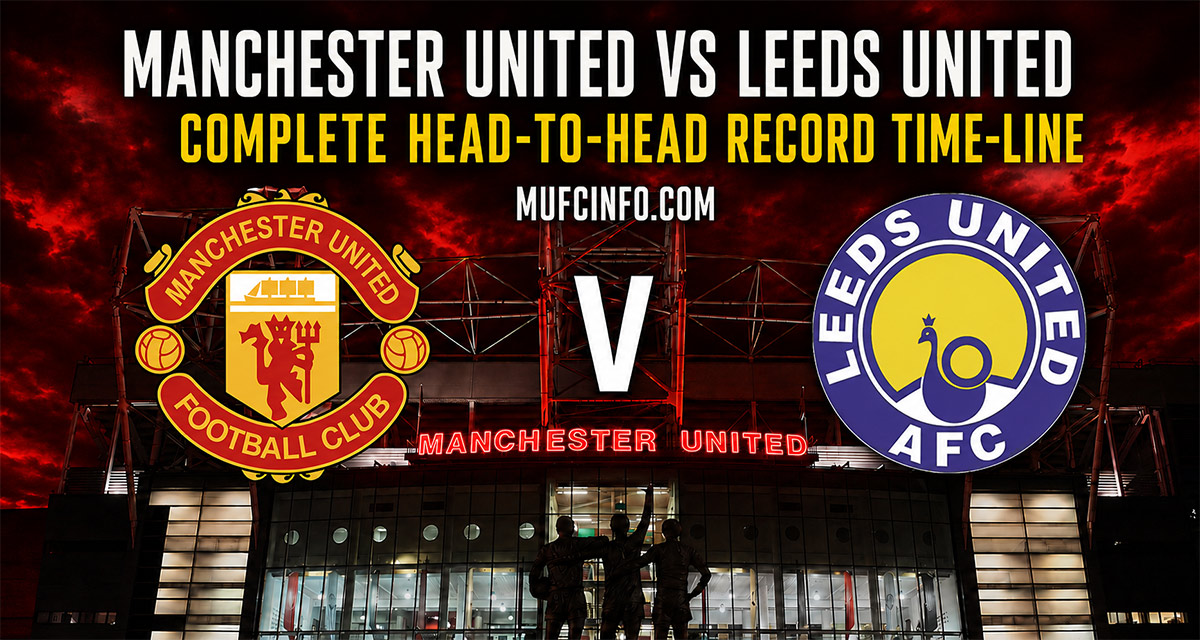 Manchester United versus Leeds United complete head-to-head record time-line