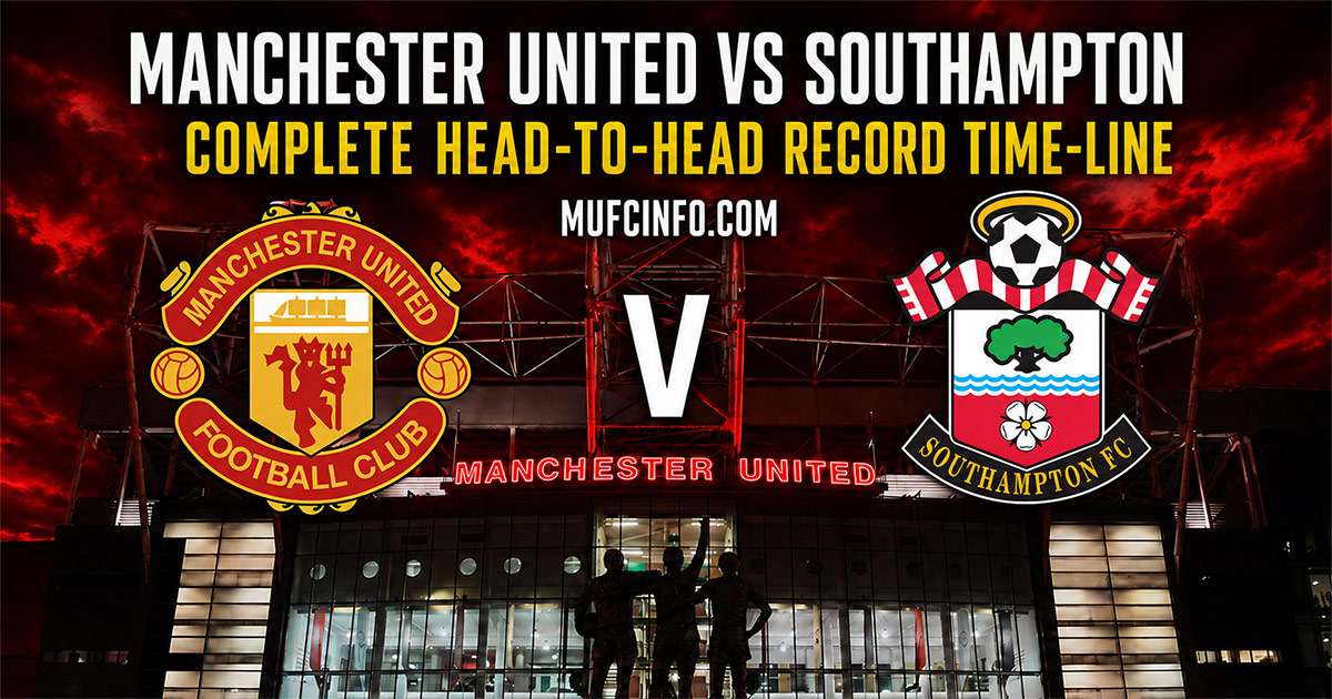 Manchester United versus Southampton complete head-to-head record time-line