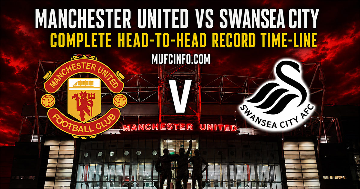 Manchester United versus Swansea City complete head-to-head record time-line