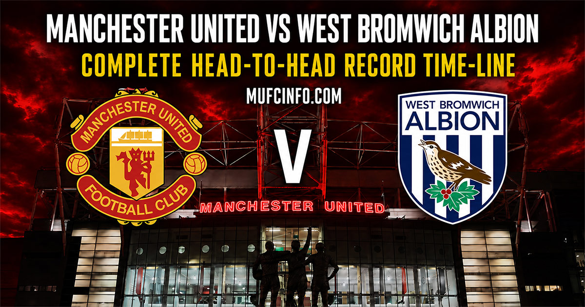 Manchester United versus West Bromwich Albion complete head-to-head record time-line